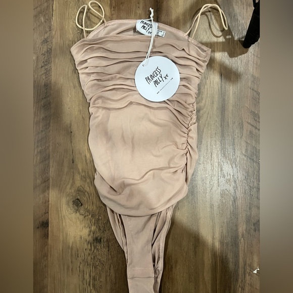 Princess Polly Tops - Princess Polly Pink Ruched Bodysuit